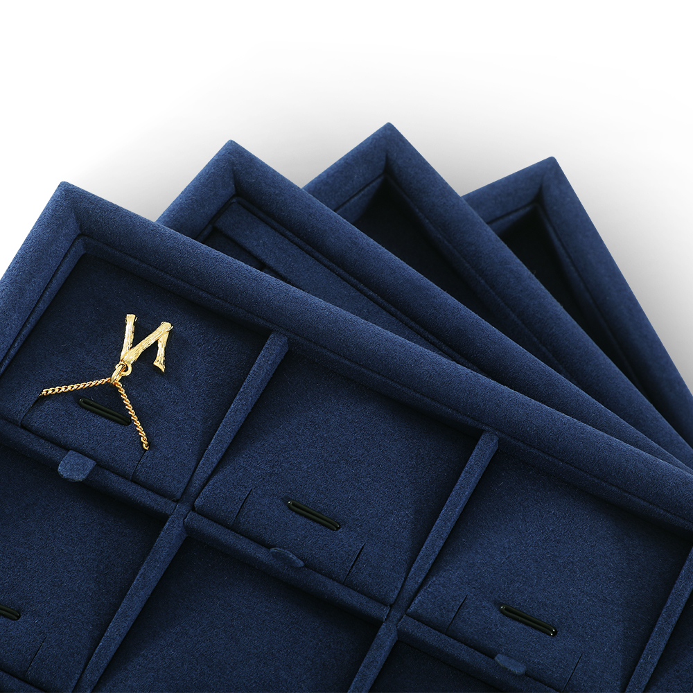 Yinbeini External right-angled surface arc Microfiber Jewelry Tray Ring Bracelet Earrings Necklace Multifunction Tray Jewelry Display Tray P046