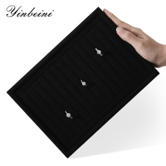 Yinbeini External right-angled surface arc Microfiber Jewelry Tray Ring Bracelet Earrings Necklace Multifunction Tray Jewelry Display Tray P046