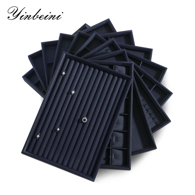 Yinbeini Stackable Leather Slante Jewelry Storage Tray Durable Material for Store Counter Display Practical Accessory Organizer for Jewelry Designer P050
