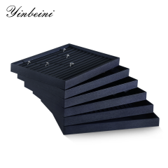Yinbeini Stackable Leather Slante Jewelry Storage Tray Durable Material for Store Counter Display Practical Accessory Organizer for Jewelry Designer P050