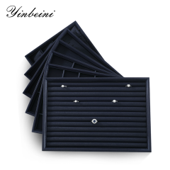 Yinbeini Stackable Leather Slante Jewelry Storage Tray Durable Material for Store Counter Display Practical Accessory Organizer for Jewelry Designer P050