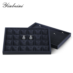 Yinbeini Stackable Leather Slante Jewelry Storage Tray Durable Material for Store Counter Display Practical Accessory Organizer for Jewelry Designer P050