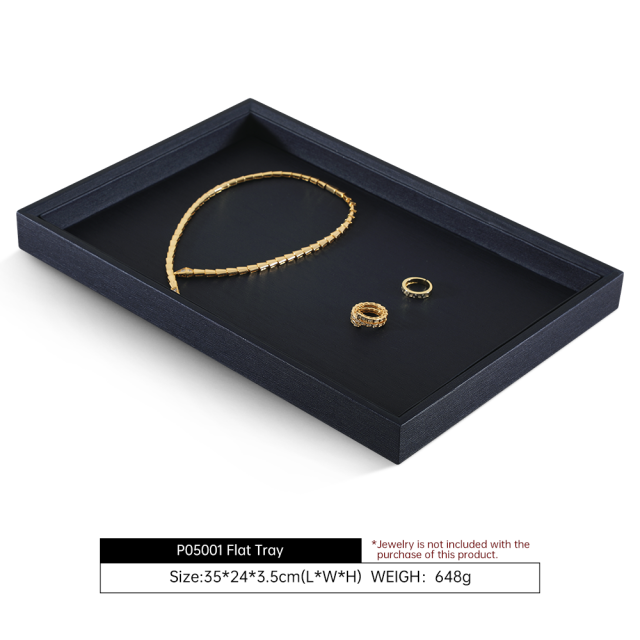 Yinbeini Stackable Leather Slante Jewelry Storage Tray Durable Material for Store Counter Display Practical Accessory Organizer for Jewelry Designer P050