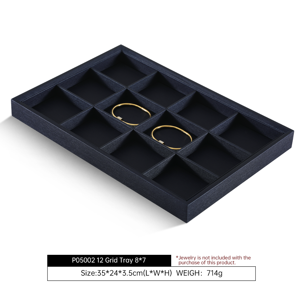 Yinbeini Stackable Leather Slante Jewelry Storage Tray Durable Material for Store Counter Display Practical Accessory Organizer for Jewelry Designer P050