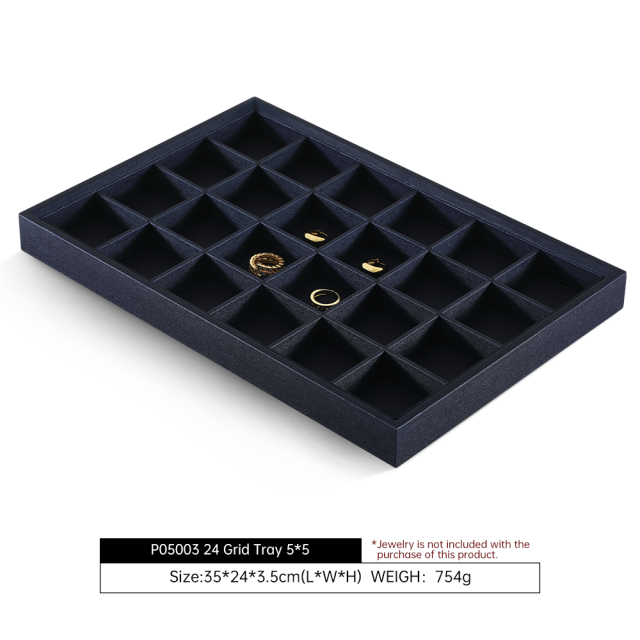 Yinbeini Stackable Leather Slante Jewelry Storage Tray Durable Material for Store Counter Display Practical Accessory Organizer for Jewelry Designer P050