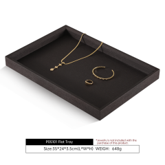 Yinbeini Stackable Leather Slante Jewelry Storage Tray Durable Material for Store Counter Display Practical Accessory Organizer for Jewelry Designer P050