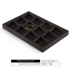 Yinbeini Stackable Leather Slante Jewelry Storage Tray Durable Material for Store Counter Display Practical Accessory Organizer for Jewelry Designer P050