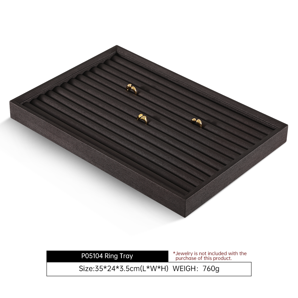 Yinbeini Stackable Leather Slante Jewelry Storage Tray Durable Material for Store Counter Display Practical Accessory Organizer for Jewelry Designer P050
