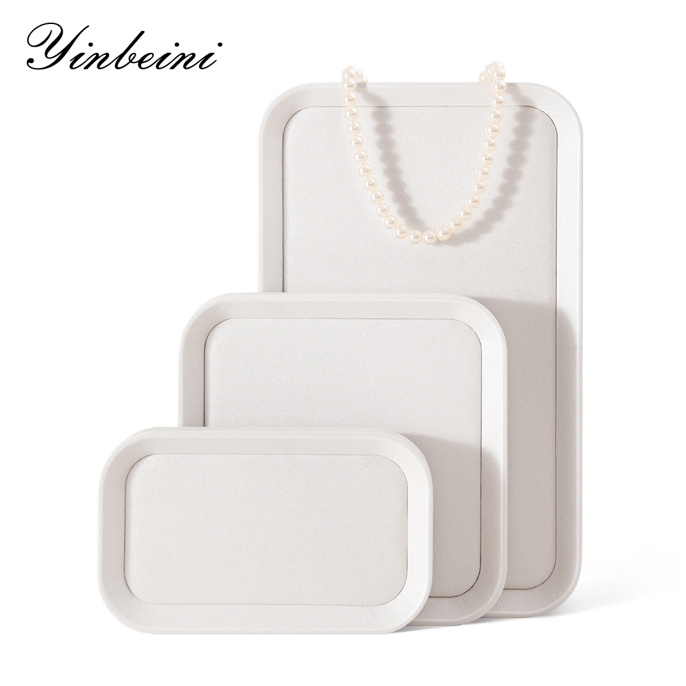 Yinbeini Fashion Microfiber leather Jewelry Display Board Elegant Desktop Storage Holder for Ladies Jewelry Matching Home Decor P052