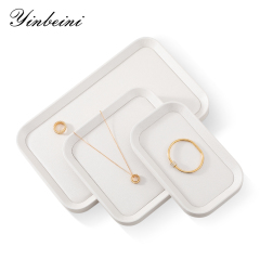 Yinbeini Fashion Microfiber leather Jewelry Display Board Elegant Desktop Storage Holder for Ladies Jewelry Matching Home Decor P052