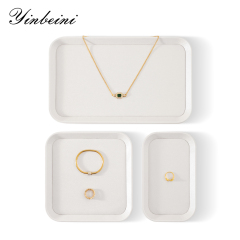 Yinbeini Fashion Microfiber leather Jewelry Display Board Elegant Desktop Storage Holder for Ladies Jewelry Matching Home Decor P052