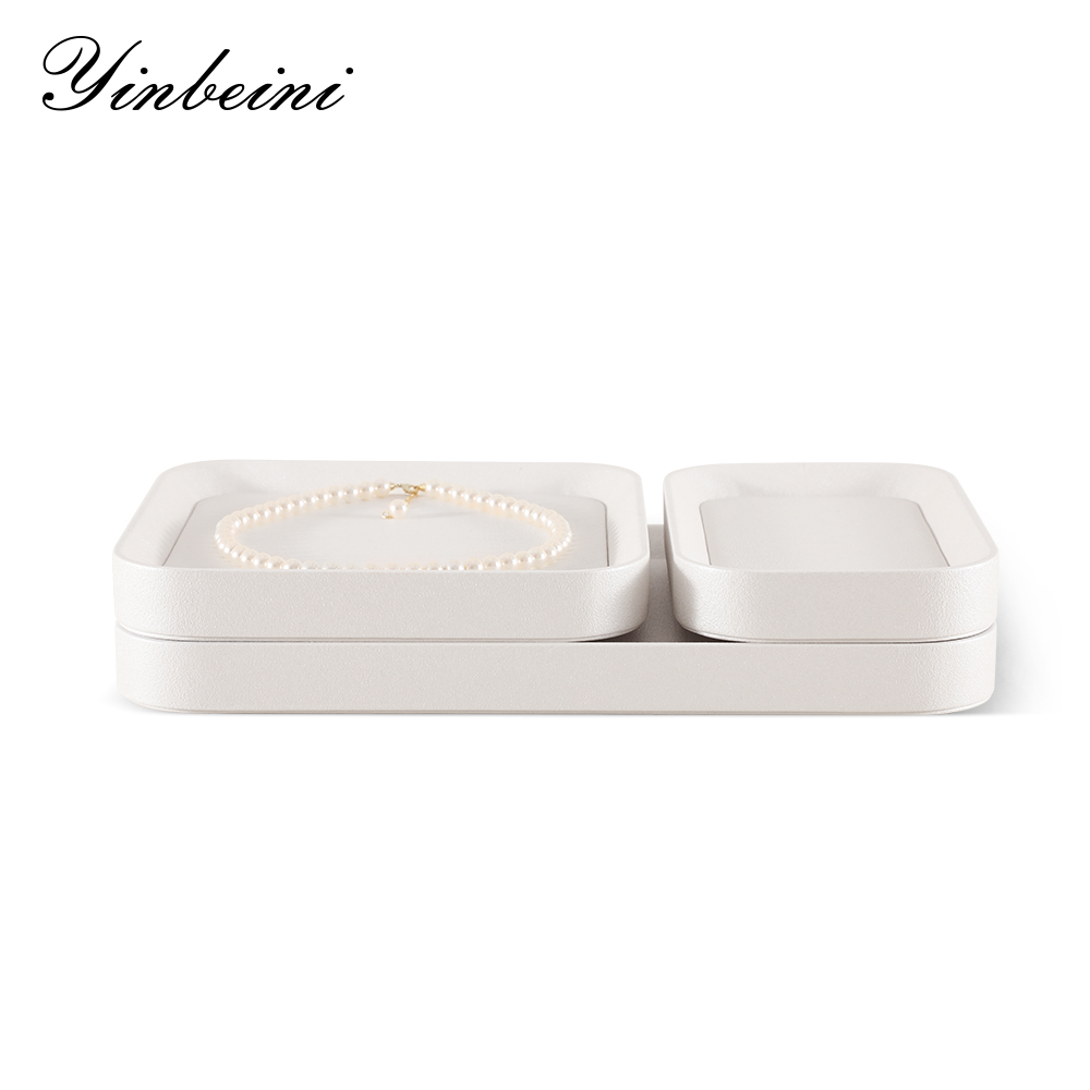 Yinbeini Fashion Microfiber leather Jewelry Display Board Elegant Desktop Storage Holder for Ladies Jewelry Matching Home Decor P052