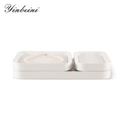 Yinbeini Fashion Microfiber leather Jewelry Display Board Elegant Desktop Storage Holder for Ladies Jewelry Matching Home Decor P052