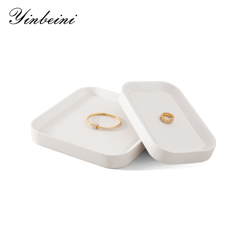 Yinbeini Fashion Microfiber leather Jewelry Display Board Elegant Desktop Storage Holder for Ladies Jewelry Matching Home Decor P052