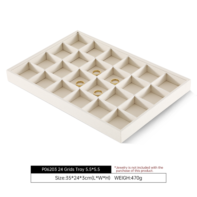 Yinbeini Linen Jewelry Showcase Tray Non Tarnish Surface for Gold Silver Gem Jewelry Perfect for Daily Collection Arrangement P062