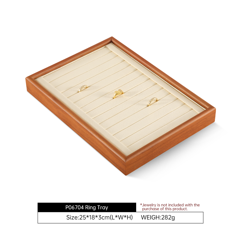Yinbeini Wooden Stackable Ring Earring Bracelet Necklace Display Tray Jewelry Storage Drawer Insert Organizer Holder Tray P067