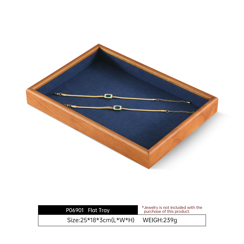 Yinbeini Wooden Stackable Ring Earring Bracelet Necklace Display Tray Jewelry Storage Drawer Insert Organizer Holder Tray P067