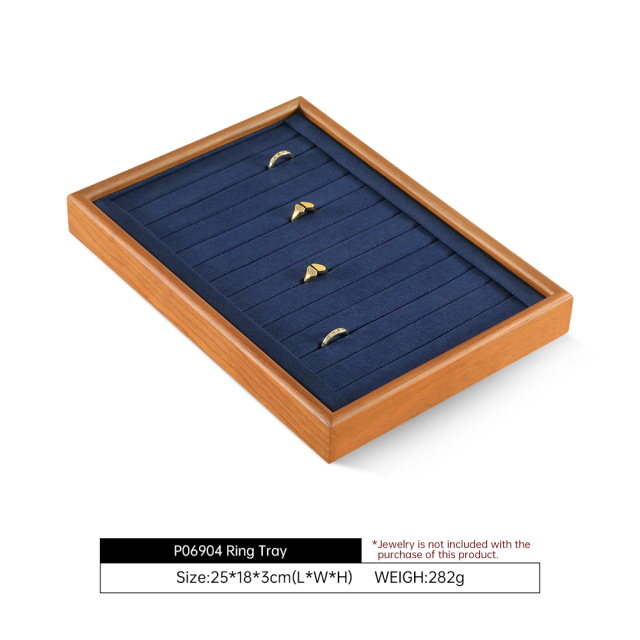 Yinbeini Wooden Stackable Ring Earring Bracelet Necklace Display Tray Jewelry Storage Drawer Insert Organizer Holder Tray P067