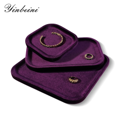 Yinbeini All Purpose Velvet Jewelry Organizer Tray Rings Stud Earrings Pendants Bangles Suitable for Retail Display and Photo Shooting P070