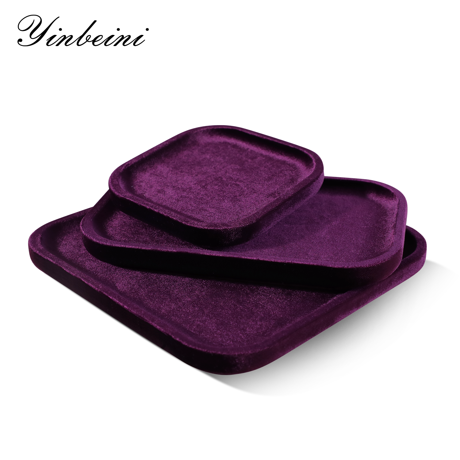 Yinbeini All Purpose Velvet Jewelry Organizer Tray Rings Stud Earrings Pendants Bangles Suitable for Retail Display and Photo Shooting P070
