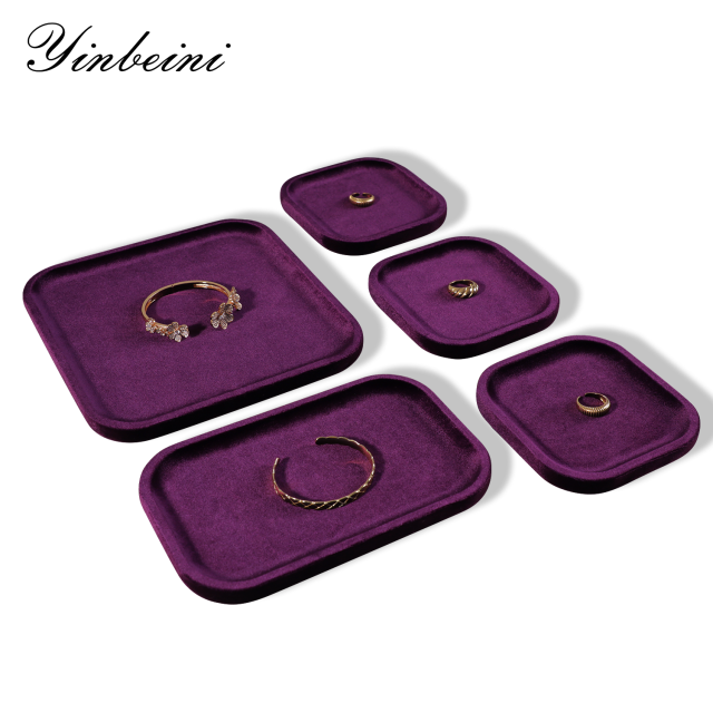 Yinbeini All Purpose Velvet Jewelry Organizer Tray Rings Stud Earrings Pendants Bangles Suitable for Retail Display and Photo Shooting P070