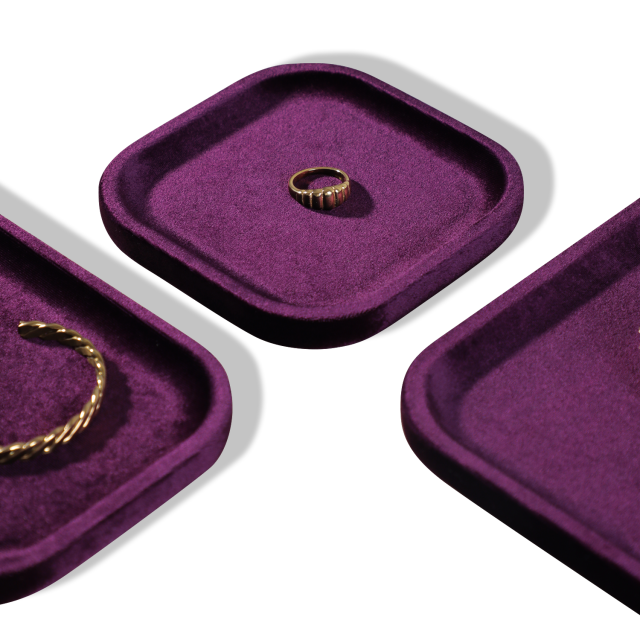 Yinbeini All Purpose Velvet Jewelry Organizer Tray Rings Stud Earrings Pendants Bangles Suitable for Retail Display and Photo Shooting P070