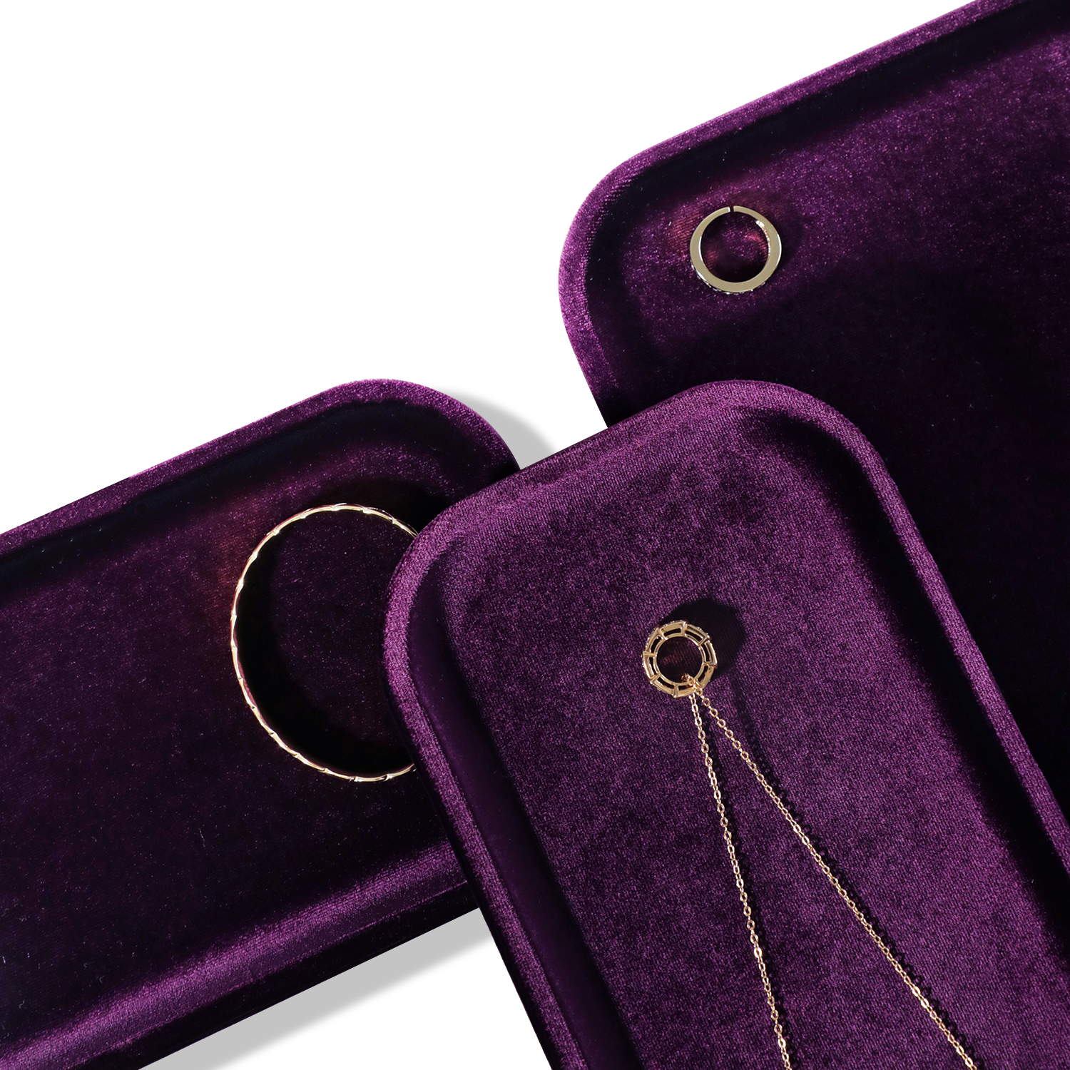 Yinbeini All Purpose Velvet Jewelry Organizer Tray Rings Stud Earrings Pendants Bangles Suitable for Retail Display and Photo Shooting P070