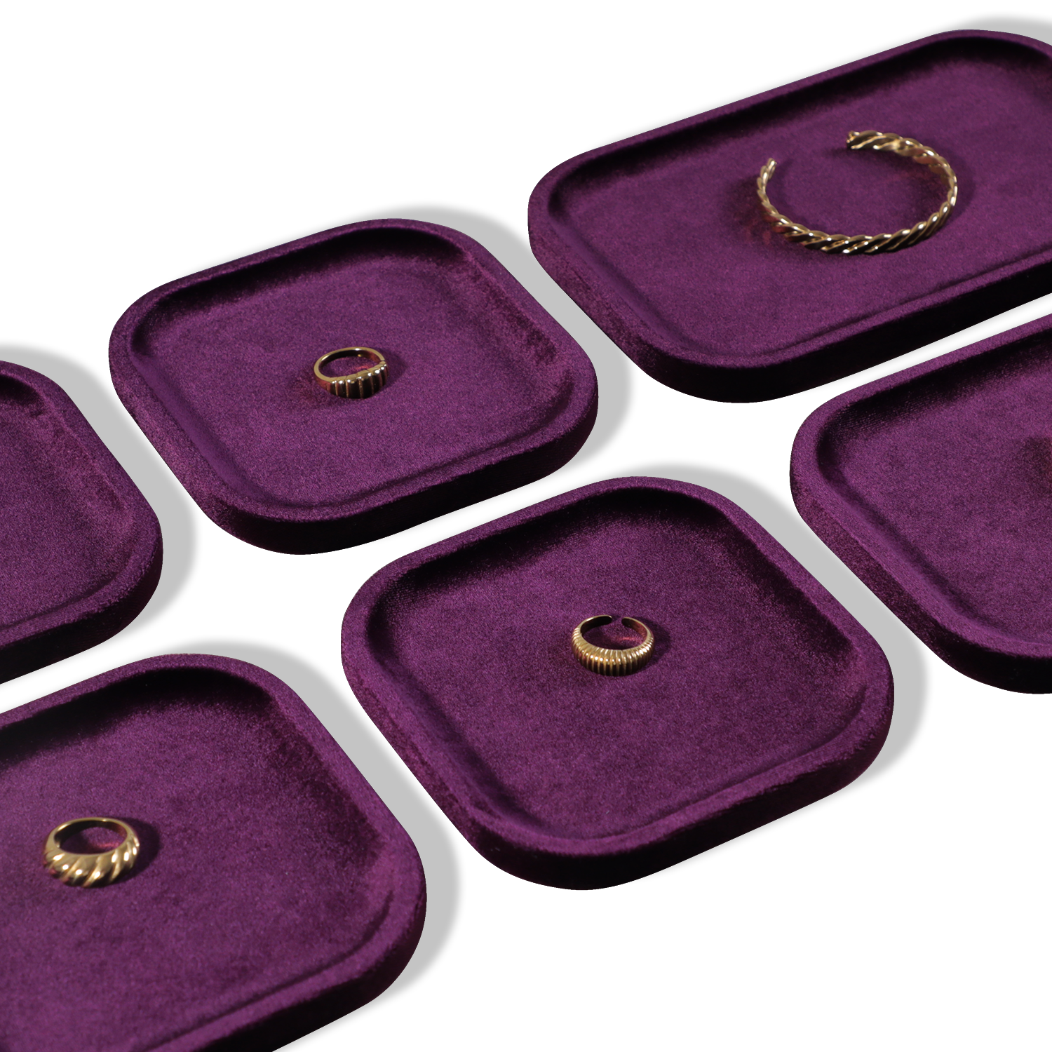 Yinbeini All Purpose Velvet Jewelry Organizer Tray Rings Stud Earrings Pendants Bangles Suitable for Retail Display and Photo Shooting P070
