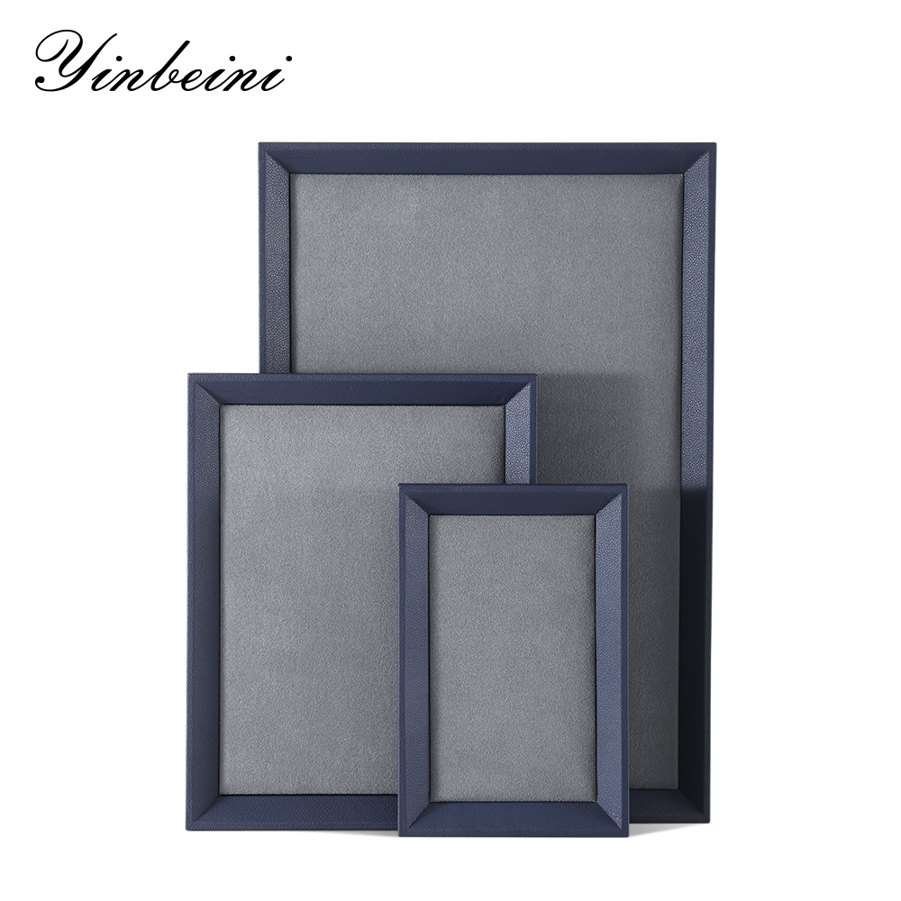 Yinbeini Modern Microfiber Jewelry Display Plate Aesthetic Desk Storage for Women Accessories Ideal for Bedroom Vanity Dressing Table P076