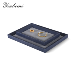 Yinbeini Modern Microfiber Jewelry Display Plate Aesthetic Desk Storage for Women Accessories Ideal for Bedroom Vanity Dressing Table P076