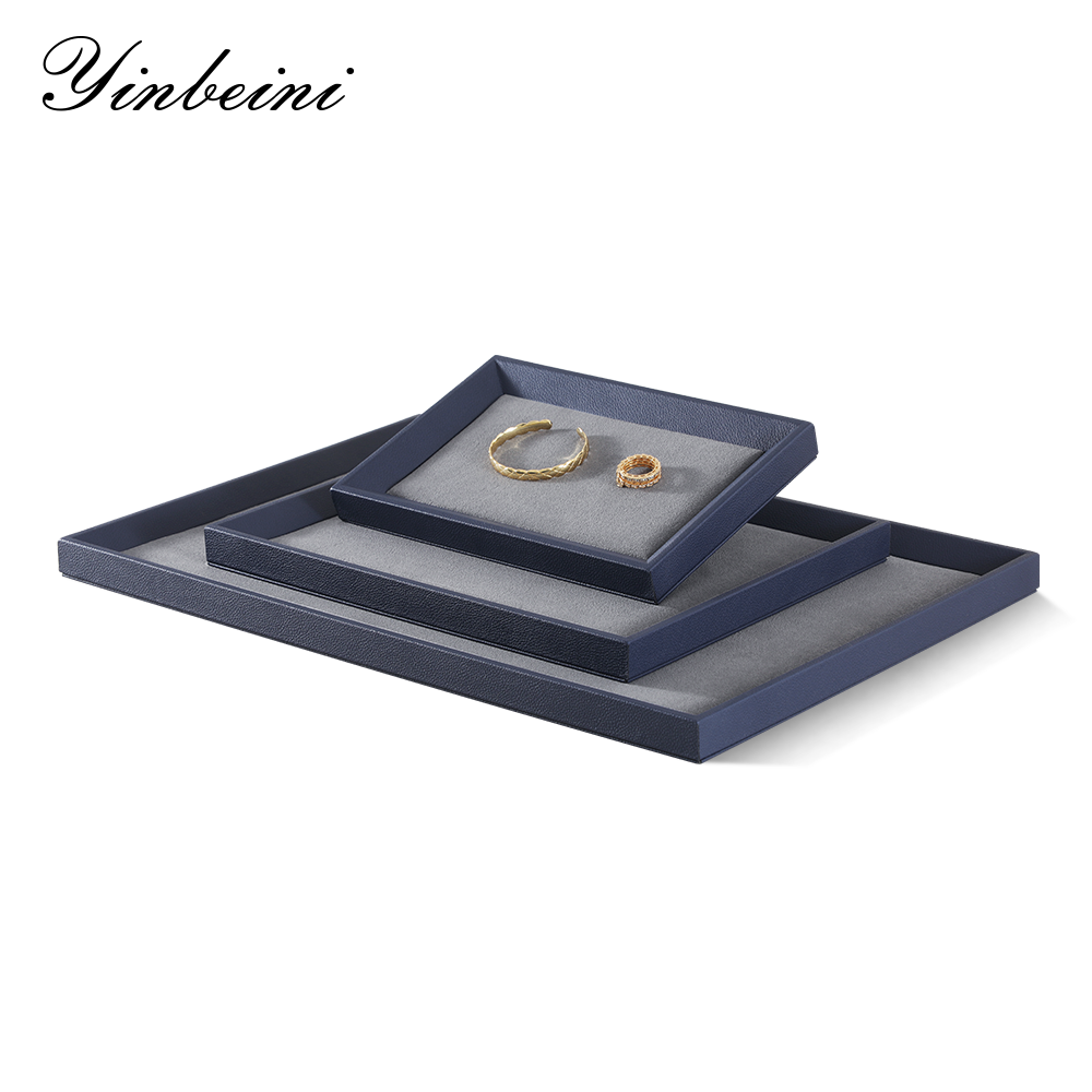 Yinbeini Modern Microfiber Jewelry Display Plate Aesthetic Desk Storage for Women Accessories Ideal for Bedroom Vanity Dressing Table P076