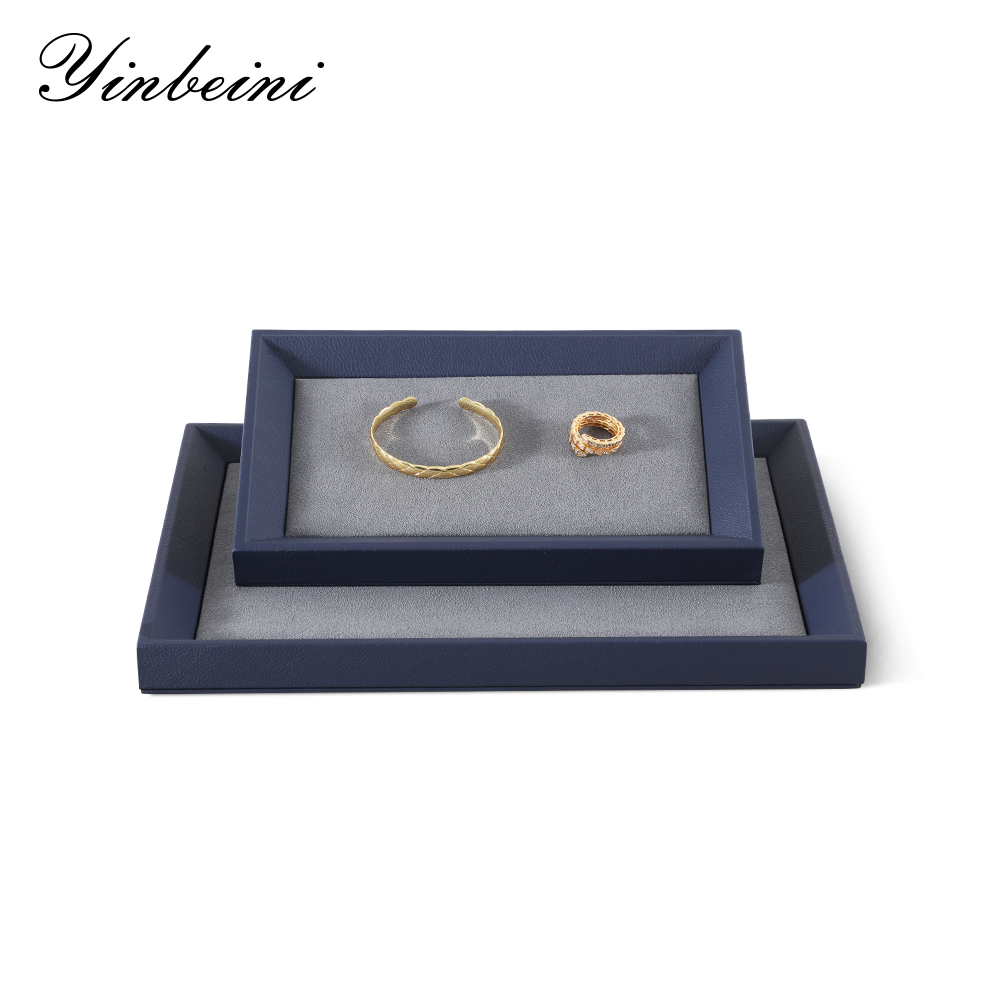 Yinbeini Modern Microfiber Jewelry Display Plate Aesthetic Desk Storage for Women Accessories Ideal for Bedroom Vanity Dressing Table P076
