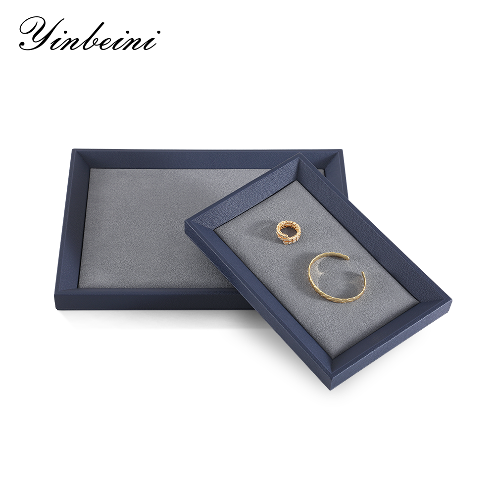 Yinbeini Modern Microfiber Jewelry Display Plate Aesthetic Desk Storage for Women Accessories Ideal for Bedroom Vanity Dressing Table P076