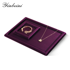 Yinbeini High Quality Flocked Velvet Jewelry Tray Anti Scratch Protection Design for Delicate Accessories Great for Craft Fair and Pop Up Shop Display P078
