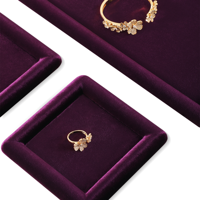 Yinbeini High Quality Flocked Velvet Jewelry Tray Anti Scratch Protection Design for Delicate Accessories Great for Craft Fair and Pop Up Shop Display P078