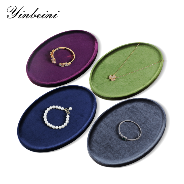 Yinbeini Premium Soft Velvet Jewelry Display Tray Irregular Countertop Organizer for Rings Earrings Suitable for Retail Boutique Vanity Dresser P089