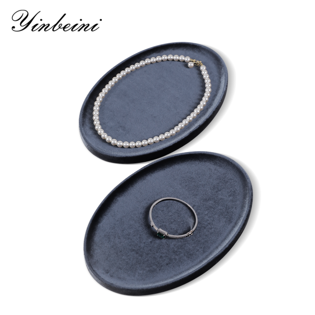 Yinbeini Premium Soft Velvet Jewelry Display Tray Irregular Countertop Organizer for Rings Earrings Suitable for Retail Boutique Vanity Dresser P089
