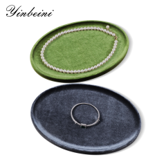 Yinbeini Premium Soft Velvet Jewelry Display Tray Irregular Countertop Organizer for Rings Earrings Suitable for Retail Boutique Vanity Dresser P089