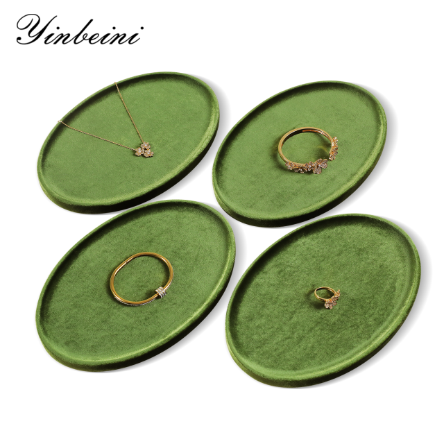 Yinbeini Premium Soft Velvet Jewelry Display Tray Irregular Countertop Organizer for Rings Earrings Suitable for Retail Boutique Vanity Dresser P089