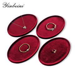 Yinbeini Premium Soft Velvet Jewelry Display Tray Irregular Countertop Organizer for Rings Earrings Suitable for Retail Boutique Vanity Dresser P089