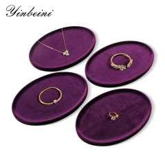 Yinbeini Premium Soft Velvet Jewelry Display Tray Irregular Countertop Organizer for Rings Earrings Suitable for Retail Boutique Vanity Dresser P089