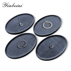 Yinbeini Premium Soft Velvet Jewelry Display Tray Irregular Countertop Organizer for Rings Earrings Suitable for Retail Boutique Vanity Dresser P089