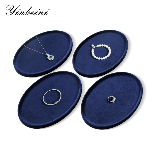 Yinbeini Premium Soft Velvet Jewelry Display Tray Irregular Countertop Organizer for Rings Earrings Suitable for Retail Boutique Vanity Dresser P089