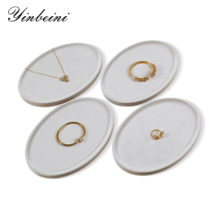 Yinbeini Premium Soft Velvet Jewelry Display Tray Irregular Countertop Organizer for Rings Earrings Suitable for Retail Boutique Vanity Dresser P089