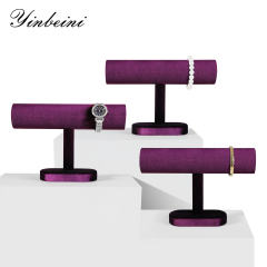 Yinbeini Velvet Jewelry Display Stand Shop Window Showcase Props Bangle Bracelet Watch Display Stand T-shape Memorial day gift box TB001