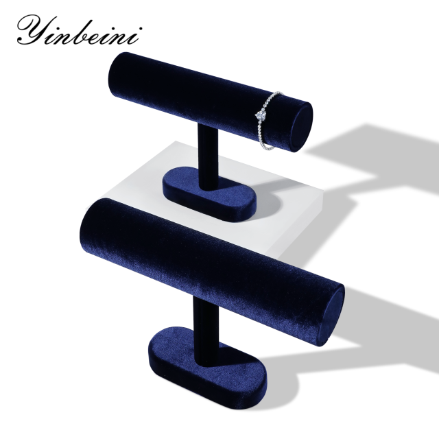 Yinbeini Velvet Jewelry Display Stand Shop Window Showcase Props Bangle Bracelet Watch Display Stand T-shape Memorial day gift box TB001