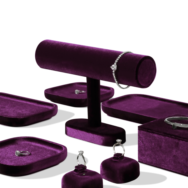 Yinbeini Velvet Jewelry Display Stand Shop Window Showcase Props Bangle Bracelet Watch Display Stand T-shape Memorial day gift box TB001
