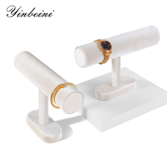 Yinbeini Velvet Jewelry Display Stand Shop Window Showcase Props Bangle Bracelet Watch Display Stand T-shape Memorial day gift box TB001