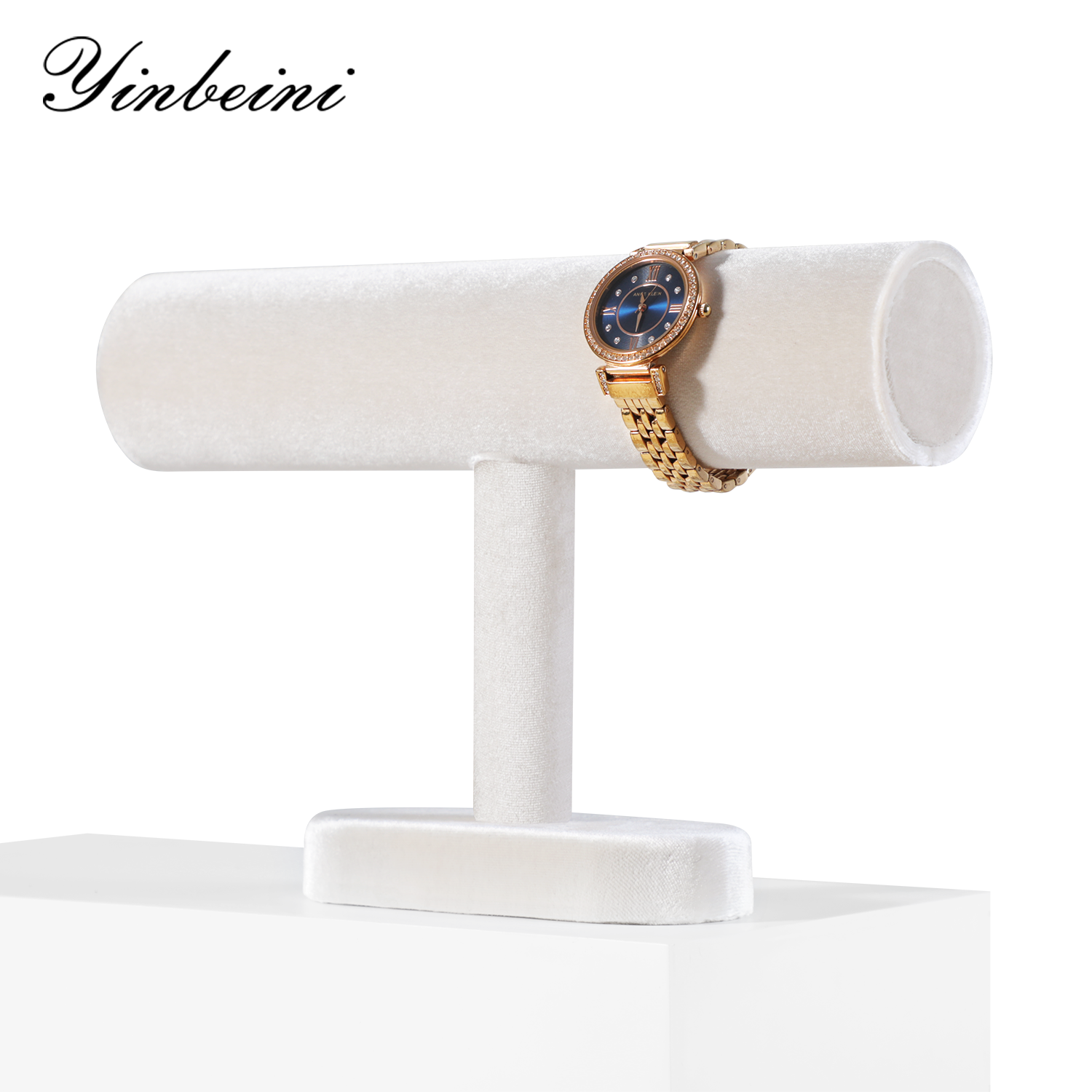 Yinbeini Velvet Jewelry Display Stand Shop Window Showcase Props Bangle Bracelet Watch Display Stand T-shape Memorial day gift box TB001