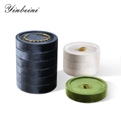 Yinbeini Velvet  Bracelet  Bracelet Organizer Tray  Small Round Jewelry Jewelry Display Tray Showcase Props jeweler counter jewelry counter TB00401